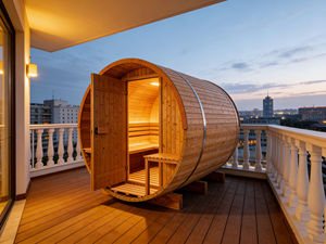 Kompor Listrik Kayu Cedar Merah Kanada <span class=keywords><strong>Sauna</strong></span> Uap Basah Kayu Solid untuk Luar Ruangan 4-6 Orang - Product Image 1