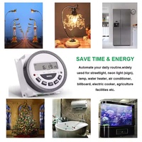 Temporizador Digital Inteligente ZNTIER TM-619 30A 220V con Programación Semanal, Funcionamiento de 24 Horas, Alimentado por Batería, Cubierta de Protección IP20