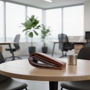 For Boshiho Anti-theft Slim <b>Rfid</b> Leather <b>Wallet</b> With Vintage Thread Pattern Front Pocket Metal Money Clip Nylon Lining - Product Image 5