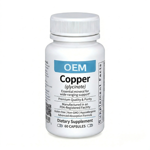 Cápsulas de Glicinato de Cobre OEM ODM, 2 mg por Porción, 60 Unidades, Mineral Quelado, Certificado GMP Halal, Suplemento Dietético - Product Image 1