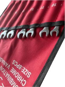 8-Piece 8-19mm Carbon Steel Open End Combination <b>Wrench</b> Set Chrome Plated Metric OEM Customizable for Auto Repair & DIY Tools - Product Image 6