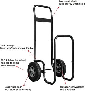 <span class=keywords><strong>Chariot</strong></span> de transport de bûches Fire Beauty, support de rangement pour <span class=keywords><strong>bois</strong></span> d'extérieur et d'intérieur, <span class=keywords><strong>chariot</strong></span> roulant - Product Image 6