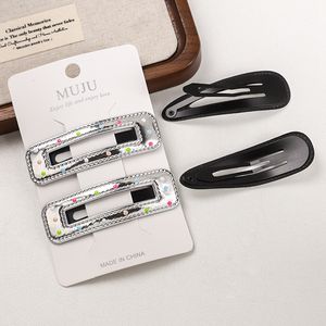 2 pezzi Premium in pelle PU forcine per capelli da donna accessori per capelli dolce goccia olio Spot stella cuore amore argento fermagli per capelli all'ingrosso - Product Image 5