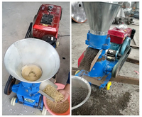 GREAT FARM 200 kg/h Ligne de production de granulés d'aliments pour volaille Machine à granulés manuelle avec moteur diesel