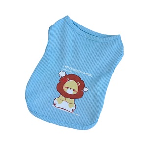 Chaleco estampado para mascotas, ropa de verano transpirable tipo gofre para gatos y perros, amarillo, panda, verde, conejo, rosa, cerdo, azul, león - Product Image 5