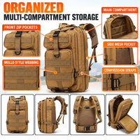Sac à dos tactique OEM personnalisé avec sangles de type MOLLE, système de transport rembourré et poches organisatrices pour les voyages et les activités de plein air