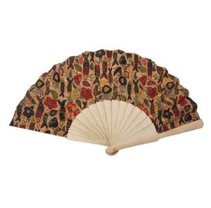 พัดไม้คอร์กธรรมชาติแบบพับได้ ลายเพ้นท์ สำหรับงานแต่งงาน ของชำร่วย ของแจกในงานปาร์ตี้ ของขวัญ ขายส่ง - Product Image 3