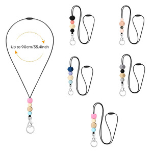 Cuentas de silicona transfronterizas, hebilla colorida para perros, hebilla de seguridad, cuerda para el cuello, cuerda para tarjeta de identificación con cuentas suaves redondas y hexagonales, en stock. - Product Image 1