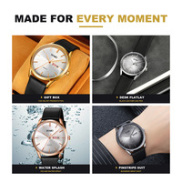 Montre à quartz fine pour homme SKMEI 1991, boîtier en alliage, bracelet en cuir, résistante à l'eau 30M, montre-bracelet analogique minimaliste pour le bureau
