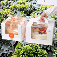 Boîtes à gâteaux mini bento personnalisées avec logo en gros, emballage biodégradable transparent avec fenêtre pour aliments, avec gaufrage