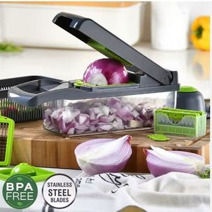 BPA Free Kitchen Tools Onion Slicer Dicer Spiralizer 14 in 1 <b>Vegetable</b> Cutter Shredder Hand Graters Fruit <b>Vegetable</b> <b>Chopper</b> - Product Image 4