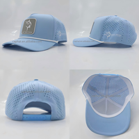 Chapeaux de golf pare-soleil de pêche en plein air 5 panneaux tissés Patch Gorras corde à bord légèrement incurvé trou découpé au laser casquettes de baseball
