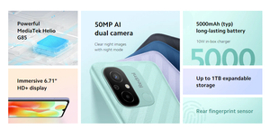 2023 plus récent Redmi 12C 4/64G Smartphones mobiles d'origine <span class=keywords><strong>Android</strong></span> 5000mAh grande batterie <span class=keywords><strong>MIUI</strong></span> <span class=keywords><strong>13</strong></span> téléphones 50MP caméra pour Redmi 12C - Product Image 2