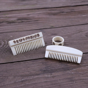 Artisanat naturel personnalisé de haute qualité, écologique, moderne, fait main, durable, en os de buffle d'eau, pour barbe masculine, de forme rectangulaire - Product Image 1