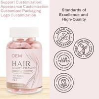 Gummies vitaminées pour cheveux à marque privée OEM avec multivitamines et acide folique – Complément quotidien à croquer pour des cheveux et des ongles forts et sains