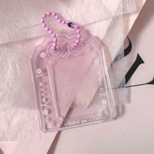 Custom Clear Acrylic Photocard Holder Keychain Promotional Gifts Personalized Photo Frame Key Ring for Bulk Orders - Product Image 1