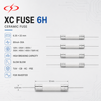 Fusible céramique XC FUSE 6H 80mA-30A 125V-500V AC/DC à haute capacité de coupure, à montage traversant, à action lente pour TUV CB KC PSE pour onduleur