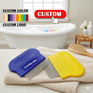 Peine Profesional para Eliminar Piojos y Liendres, Herramienta Ergonómica <span class=keywords><strong>de</strong></span> <span class=keywords><strong>Metal</strong></span> con Mango Azul para Tratamiento Capilar, <span class=keywords><strong>Precio</strong></span> <span class=keywords><strong>de</strong></span> Fábrica - Product Image 1