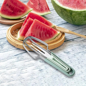 Wholesale Watermelon Cutter Slicer Stainless Steel Fork <b>Tool</b> <b>Fruit</b> Carving <b>Tools</b> Set for - Product Image 4