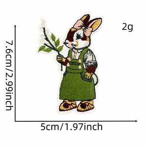 แผ่นปักลายรีดติดเสื้อผ้าลายดอกไม้ ดอกเดซี่ กระต่าย เห็ด ลายทอง สำหรับตกแต่งเสื้อผ้าและกระเป๋า - Product Image 3