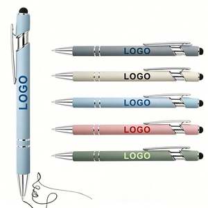 Stylo bille publicitaire en métal noir personnalisé avec logo, sérigraphié, portable, en aluminium, 14,5 cm, vente en gros à prix réduit - Product Image 1