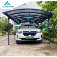 Abri de voiture en aluminium à toit arqué en polycarbonate, à bras fixe, pour parking et garage, vente en gros usine