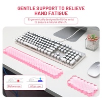 Tapis de souris transparent en gel texturé en forme de cristal avec repose-poignet, tapis de souris de jeu pour la maison et le bureau