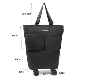 Bolsa de viaje de corta distancia para <span class=keywords><strong>mujer</strong></span>, para viajes de negocios, bolsa de remolque de embarque tirada a mano con <span class=keywords><strong>ruedas</strong></span> plegable, práctica bolsa de mano - Product Image 6