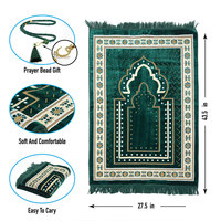 Couleurs multiples Impression gaufrée Tapis de prière musulman facile à transporter Tapis de prière musulman