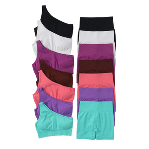 Set Yoga Senza Cuciture da Donna 5 Pezzi Personalizzato, Top Corto a Maniche Lunghe, Leggings a Vita Alta, Asciugatura Rapida, Traspirante, Set Sportivo per Fitness - Product Image 1