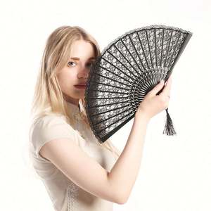 Abanico de Bambú Personalizado de 33 cm, Plegable, con Decoración Pintada, para Fiestas de Baile, Promoción Musical, Recuerdo - Product Image 5