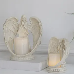 Commerci all'ingrosso moderne altro portacandele a led portacandele angelo decorativo piccolo candeliere con candela a led