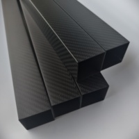 Pipa Serat Karbon Persegi Kustom untuk Lengan Drone Rangka UAV Pipa Komposit Struktural Ringan Hitam Anyaman Polos/Twill 2mm
