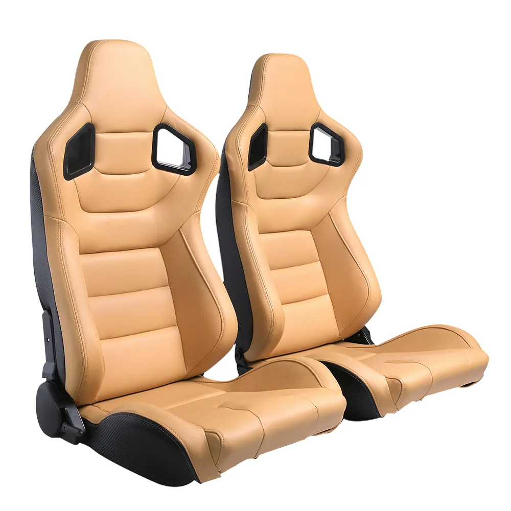 Araba spor çanak koltuk yarış koltuğu evrensel çoğu için uygun araba spor koltuklar PVC deri 1 çift