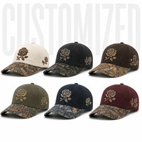Casquette de baseball unisexe réglable en coton doux délavé avec broderie rose et logo cactus, personnalisable OEM ODM, pour activités de plein air et sport décontracté