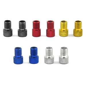 TOPSUN Professional Colored Grid Pattern Bicycle Tire Valve Adapter Convert Presta To Schrader Valve