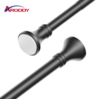 ARODDY Source Factory Tringle à rideaux robuste réglable par tension, sans perçage, 32 mm, 120-290 cm, Noir Blanc Gris, pour fenêtres