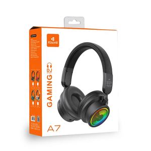 블루투스 헤드셋 용 Kisonli A7 액티브 Dermatoglyph 휴대용 <span class=keywords><strong>RGB</strong></span> LED 조명 온이어 및 오버이어 무선 - Product Image 4