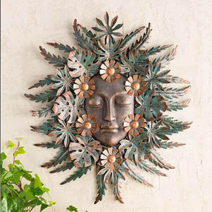 Escultura de bronze para decoração de parede de rosto - Product Image 5