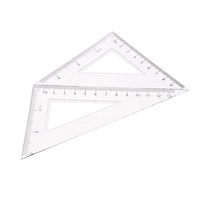Ensemble de 4 règles en plastique transparent pour les mathématiques, comprenant un rapporteur, des équerres triangulaires et une règle droite, pour l'école, le bureau et la maison