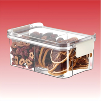 Pot de conservation hermétique transparent en plastique écologique au design moderne pour cuisine et camping - Idéal pour bonbons, grains de café, aliments secs