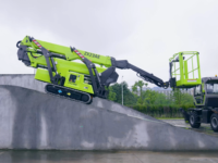 Piattaforma di Lavoro Aerea Elettrica Semovente Zoomlion 23m ZX23AE, Elevatore a Ragno Cingolato con Ringhiera di Protezione della Piattaforma in Vendita
