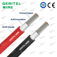 Cable Solar Fotovoltaico de Doble Núcleo de 4 mm, Cable de Alimentación de 6 mm², Cobre Estañado XLPO, Rollo de 100 Metros con Certificación TUV para Uso Industrial