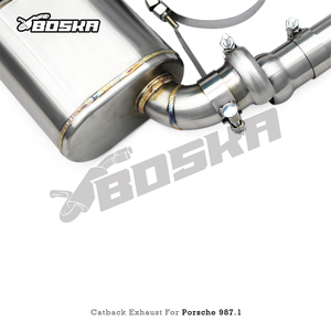 ระบบท่อไอเสีย Boska Catback สำหรับ <span class=keywords><strong>Porsche</strong></span> Boxster/<span class=keywords><strong>Cayman</strong></span> 987.1 <span class=keywords><strong>2.7</strong></span>/2.9/3.4 ปี <span class=keywords><strong>2008</strong></span>-2012 ผลิตจาก SUS304 พร้อมวาล์วควบคุมเสียง - Product Image 3