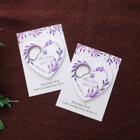 Décapsuleur magnétique personnalisé en forme de cœur avec carte de remerciement assortie – Ensemble de cadeaux pour invités de mariage