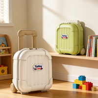 Boîte de rangement pliable pour jouets en forme de valise à roulettes de dessin animé, avec poignée de traction portable et roues, pour chambre à coucher, boîte cadeau