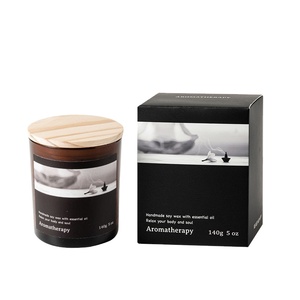 Decoración del hogar cera de soja personalizada botellas de ámbar vela perfumada en tarro de vidrio con tapa - Product Image 1