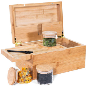 High Quality Bamboo Storage Box Stash Box With Built-in Combo Lock Wooden Bamboo Customized Bamboo Stash Box