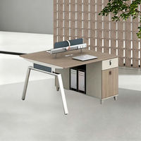 Ensemble de bureau pour deux personnes avec tiroirs de rangement Mobilier de bureau personnalisé Table de travail pour le personnel de direction à vendre
