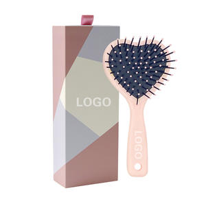 도매 하트 모양의 헤어 브러시 15.5x7.5cm 미니 쿠션 헤어 브러시 멧돼지 + 나일론 강모 휴대용 마사지 헤어 브러시 - Product Image 3